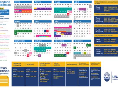 Calendario Académico 2018 Carreras Semestrales