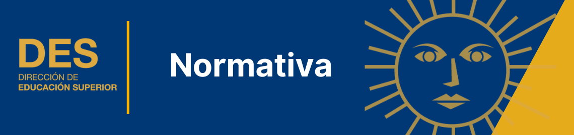 Banner de la sección Normativa de la Dirección de Educación Superior - UNAH