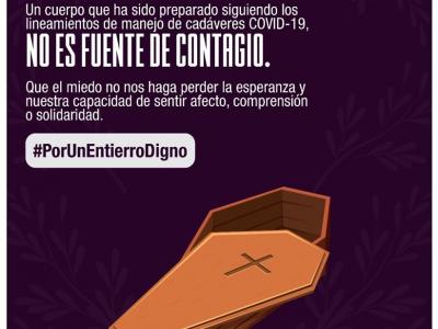 Los cuerpos no son fuente de contagio