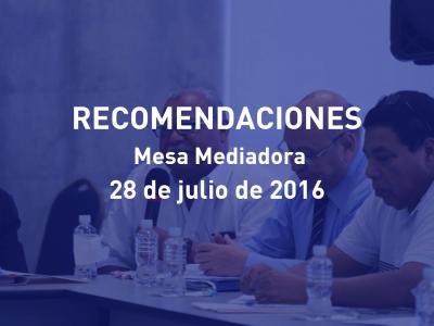 RECOMENDACIONES FINALES MESA MEDIADORA